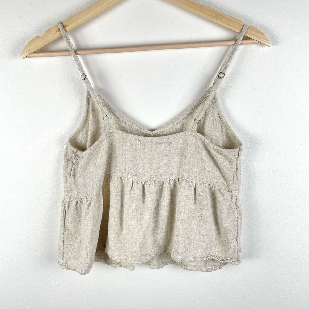 Abercrombie Beige Linen Blend Babydoll Tank Top Size S - Picture 3 of 5